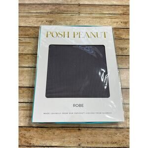 NWT Posh Peanut Charcoal Ribbed Robe Size Large